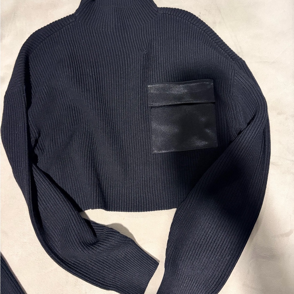 SER.O.YA Black Ribbed Turtleneck Sweater